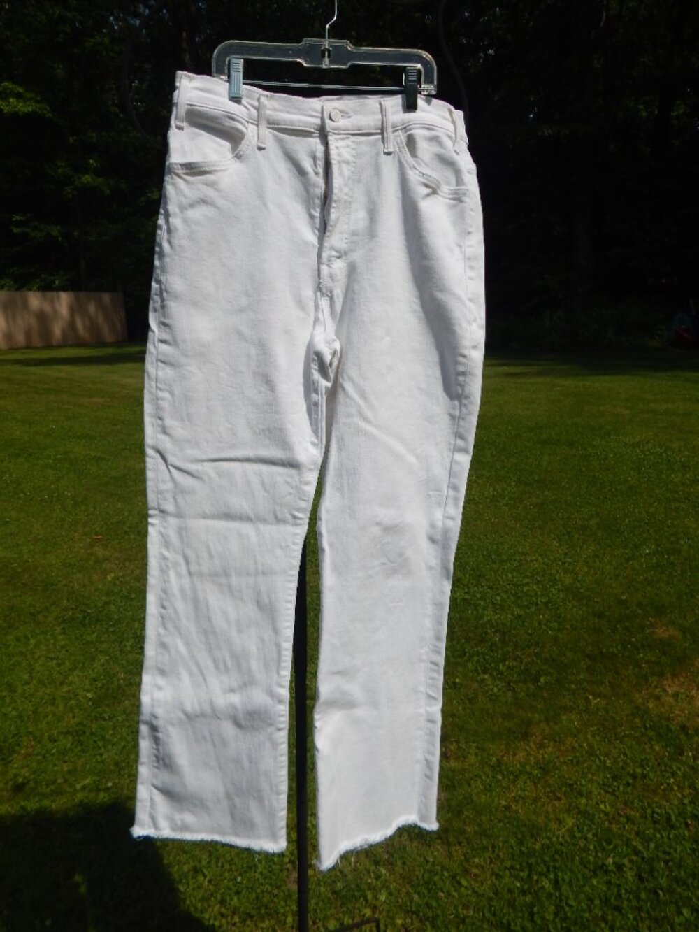 Mother white frayed jeans, size 32